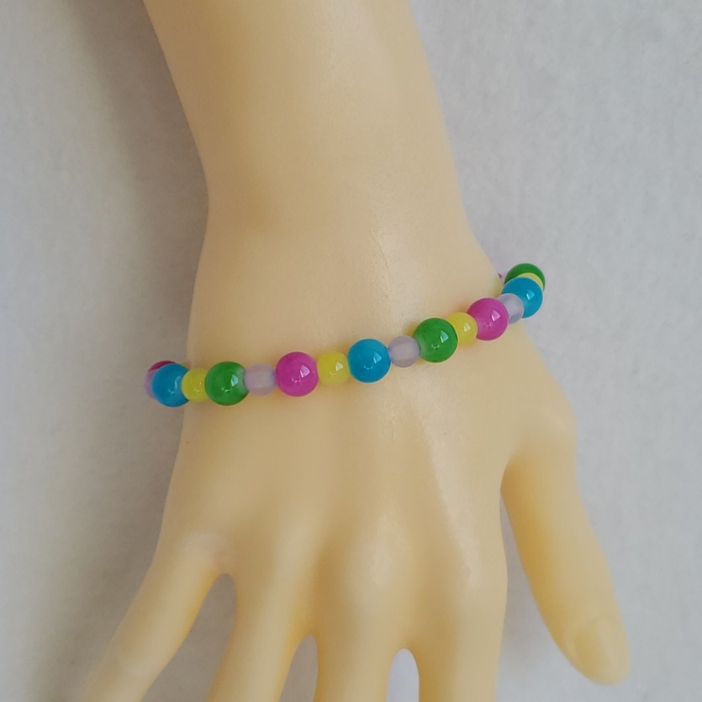 Pastel Colors Beaded Stretch Bracelet 15$